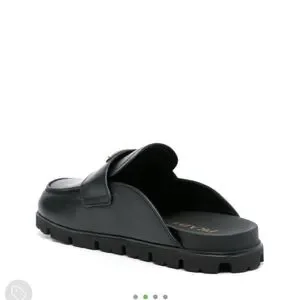 Prada Black Leather Slip-On Loafers